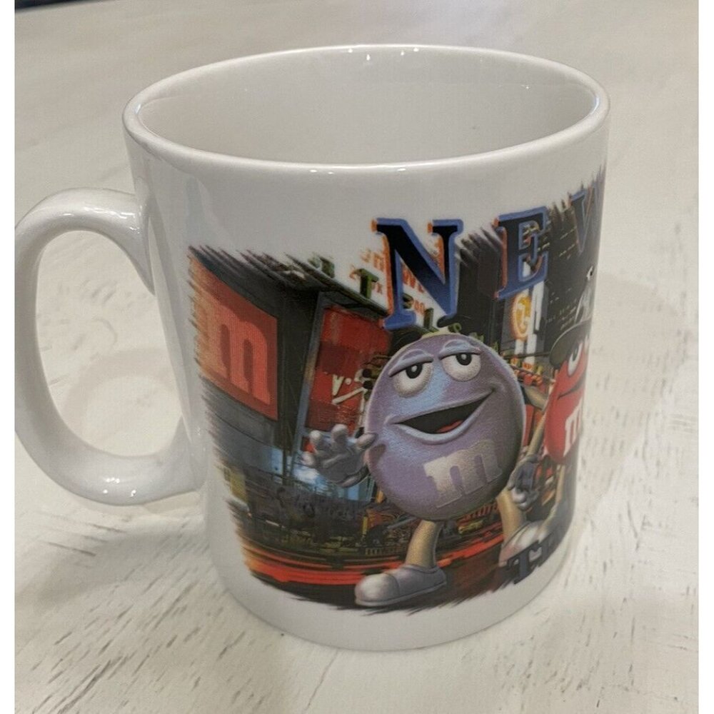 ["NEW YORK- TIMES SQUARE"] M&M's CANDIES, [SUPER JUMBO] Ceramic Coffee Cup, VINT